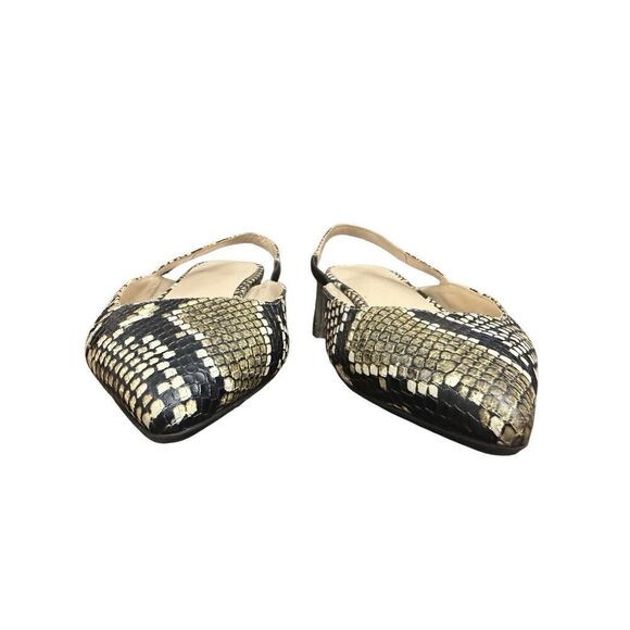 Everlane The Editor Slingback Flats snake skin snakeskin pointed toe shoes 51/2 - Picture 6 of 9